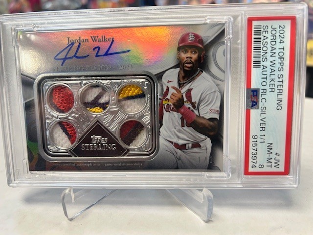 2024 Topps Sterling Seasons Auto Relics Silver #SSARJW Jordan Walker PSA 8 1/1