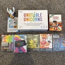 Unstable Unicorns Card Game + 6 Expansion Packs and Figure ￼
