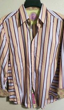 Robert Graham Cotton FLIP CUFF Shirt XL Button Down