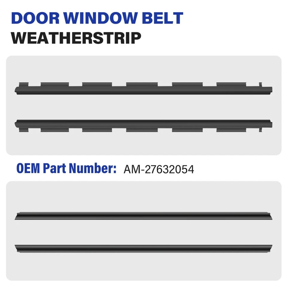 Juego de kit de 4 piezas de sello de fieltro de barrido de ventana interior y exterior para camioneta Chevy Foto 3 de 4