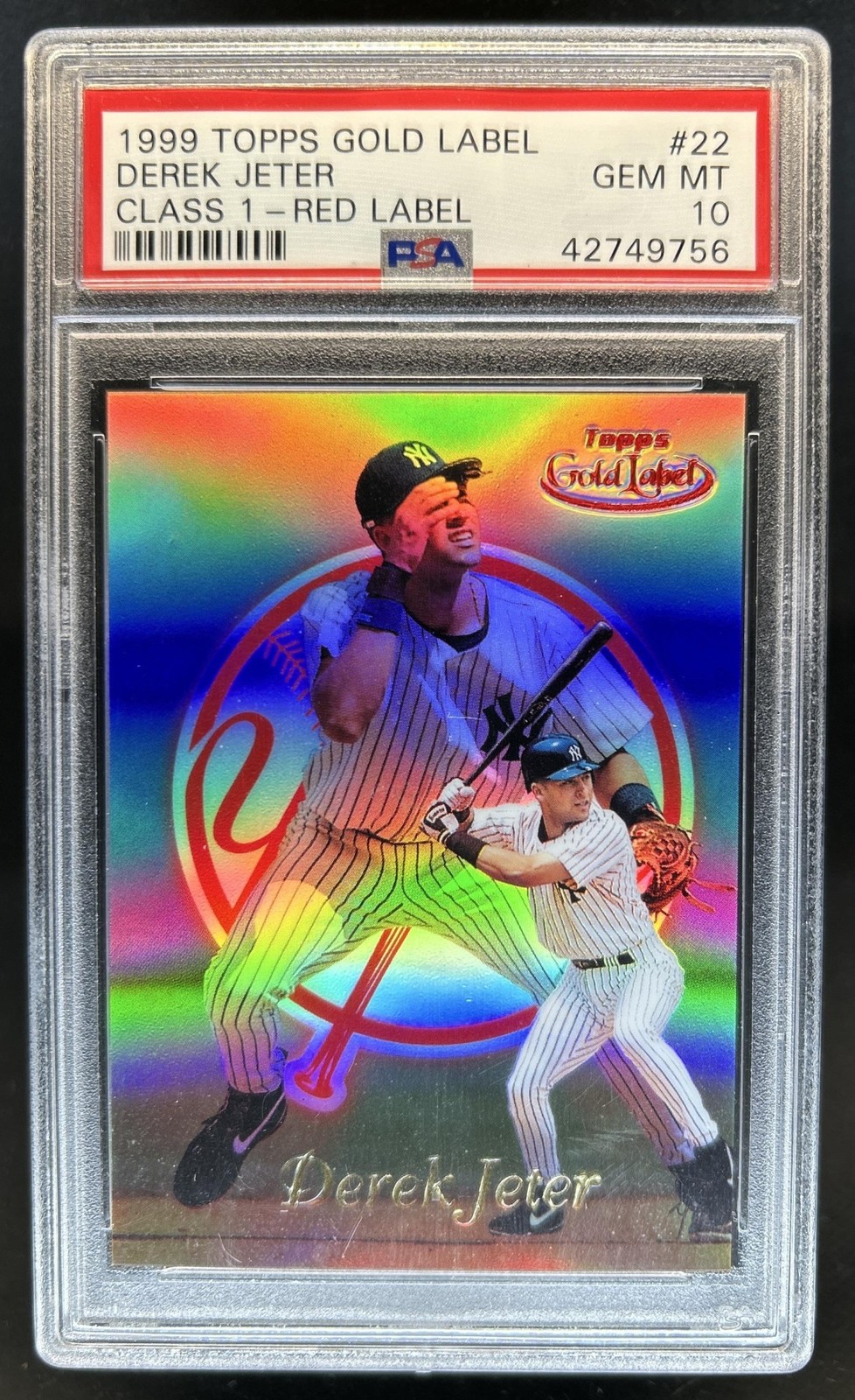 1999 Topps Gold Label Derek Jeter Class 1 Red #/100 Yankees PSA 10 GEM MINT