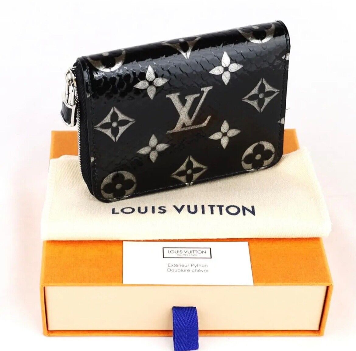Louis Vuitton Black and Silver Python Zippy Wallet Coin Louis Vuitton Black and Silver Python Zippy Wallet Coin