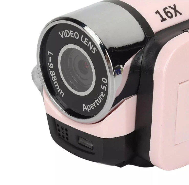 Camcorder Camera Digital Video Camera Full HD 1080P 16x Zoom DV Pink Rotatable - Image 3 of 4