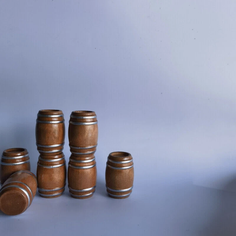 2PC 1:12 Scale Dollhouse Old Beer Barrel Miniatures Bar Accessories Lot Party - Image 3 of 4