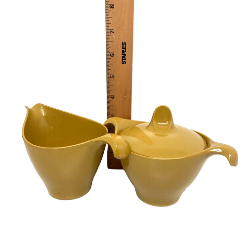 Vintage Retro Melamine Creamer and Sugar Bowl Melamine Set MCM - Picture 2 of 14
