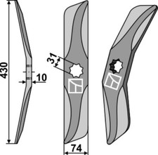 Nóż do szpaty rolkowej ze stali borowej, lewy