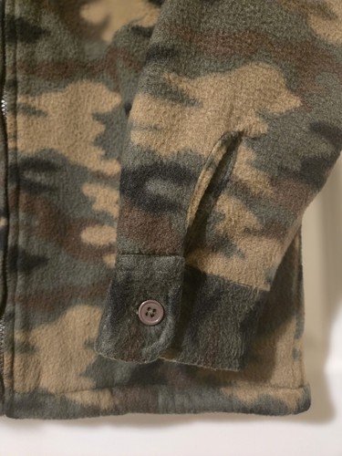 Army Fatigue Jacket with Pockets, Hood Detach by Zipper with Sherpa Inside - Picture 5 of 11