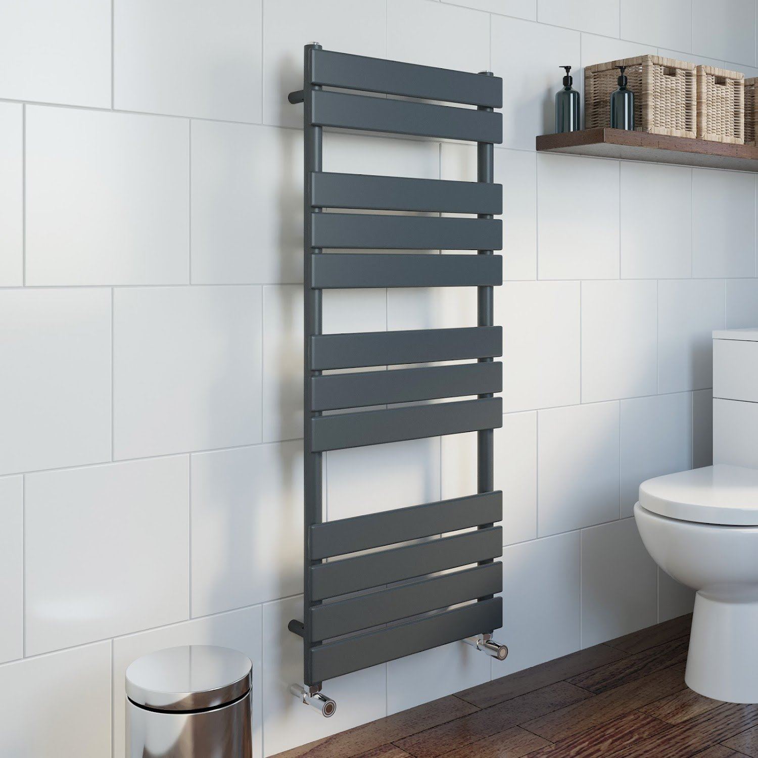 Bathroom 1200x500mm Heated Towel Rail Radiator Central Heating Panel  Anthracite | eBay
