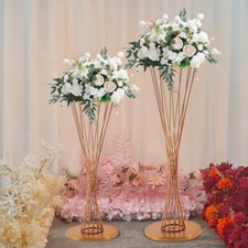 50/70cm Wedding Metal Flower Stand Pedestal Centrepiece Plinth Art Decor Gold
