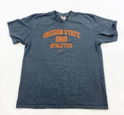 Nike Oregon State Beavers Shirt Mens Large Gray Short Sleeve Mini Swoosh Check
