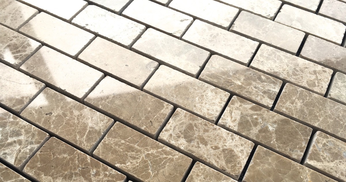 Emperador Dark Spanish Marble 1x1 Polished Mosaic Tile