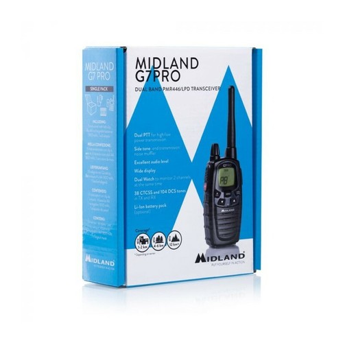MIDLAND G7 PRO PMR 446 WALKIE TALKIE DUAL BAND VOX Radio camo c1090.15 69 canali - Foto 4 di 4