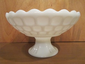 Bowl White Milk Glass Thumbprint Scalloped Edge Pedestal Ebay details about bowl white milk glass thumbprint scalloped edge pedestal