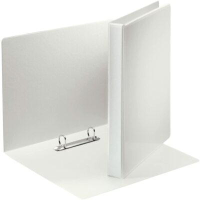 Esselte 49738 Ringbuch Präsentation, mit Taschen, A4, PP, 2 Ringe, 20 mm, weiß