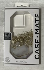 CaseMate Apple iPhone 14 Pro Max Case - White/Gold Karat Marble