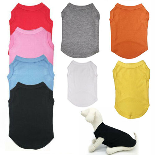 T-shirt cotone cane animale domestico cucciolo colore gilet vestiti gatto cappotto corto abbigliamento costume - Foto 1 di 16