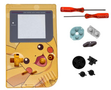 Nintendo Game Boy Original DMG Replacement Shell GLASS Screen Lens PIKACHU Kit