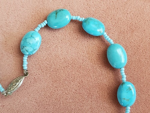 MODE * TÜRKIS * HALSKETTE 20" lang, 16 mm STEIN, handgefertigt in USA - Bild 3 von 12