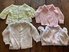 Lot of 3 Vintage Baby Button Up Knit Sweater Cardigan And 1 Sleeper