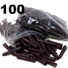 100 x Brown Wall Plug Plastic 2 way Expansion Fixing like Raw Rawl Plugs No.8-10