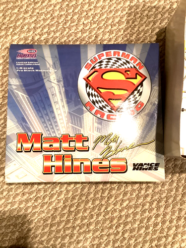 Vintage NHRA Matt Hines Vance & Hines Superman 1999 Suzuki Pro Stock Bike 1:9NIB