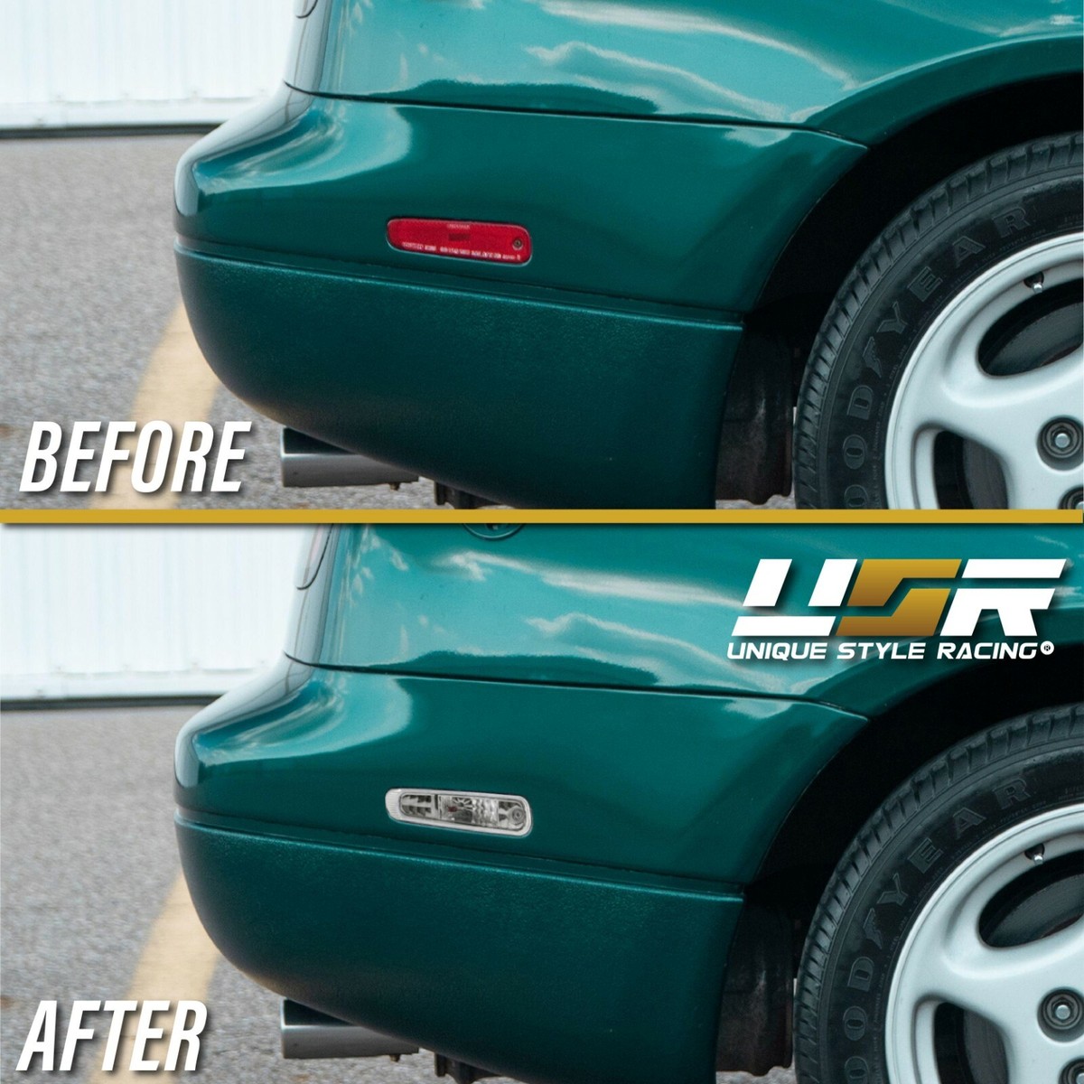 DEPO JDM Chrome Clear Bumper + Rear Side Markers For 1990
