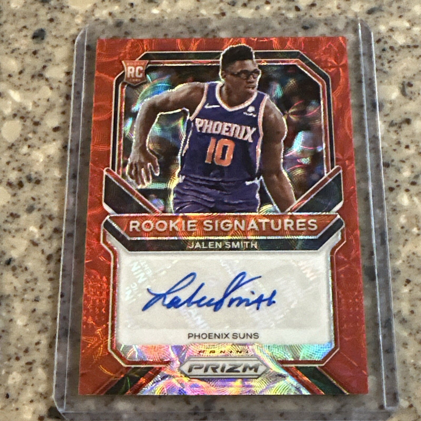 2020-21 Prizm #RS-JSM Jalen Smith Rookie Signatures Prizms Choice RC Auto-Suns