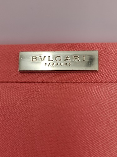 BVLGARI PARFUMS rosa corallo tessuto guscio rigido pochette borsa trucco Bulgari - Foto 2 di 16