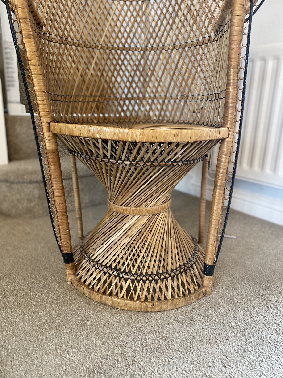 1970s Vintage Wicker Peacock Chair eBay