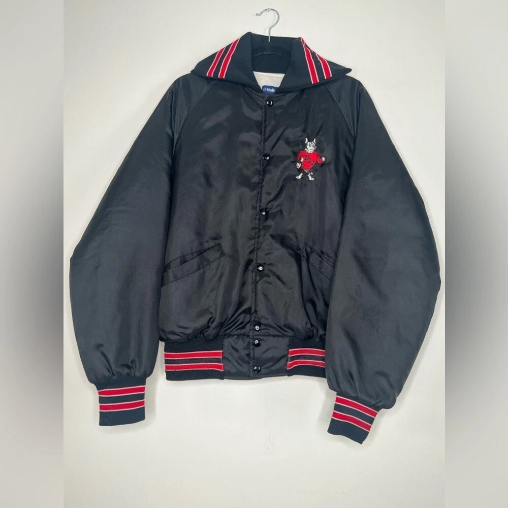 Veste Vintage Holloway Bomber Universitaire - Noir - Années 90 - Taille M