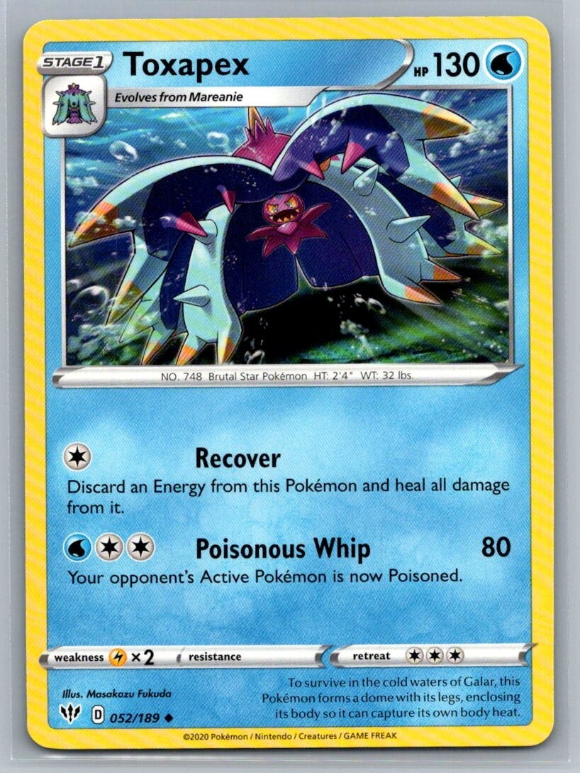 Toxapex 52/189 Darkness Ablaze Uncommon Pokémon TCG 2020