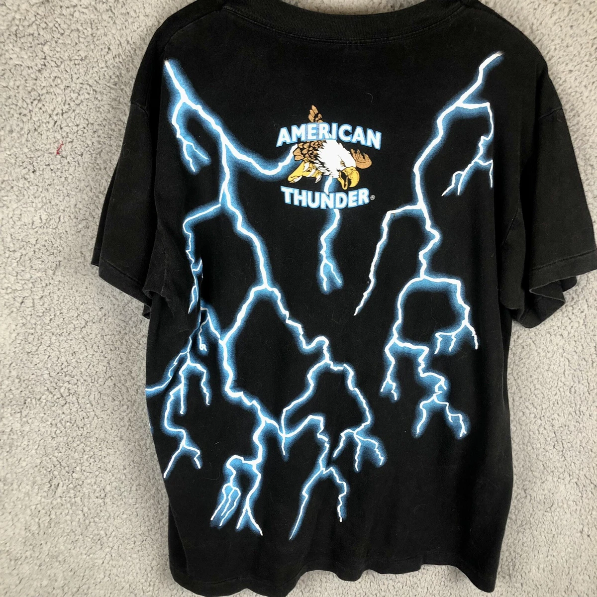 Vintage American Thunder Black Panther Lightning T Shirt Mens Size