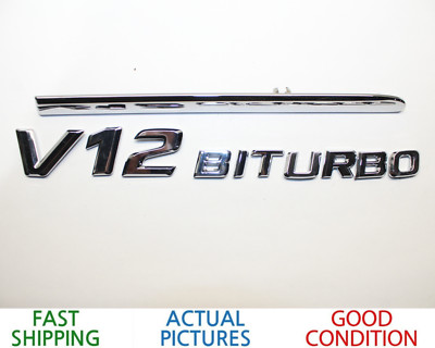 07-13 MERCEDES-BENZ S600 V12 FRONT LEFT DRIVER FENDER EMBLEM BAGE TRIM OEM