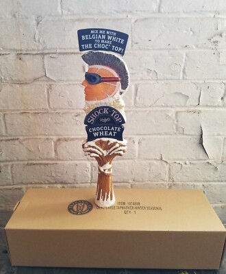 BRAND NEW SHOCK TOP Chocolate Wheat Ale Beer Large ( 14in) Tap Handle  Orange 