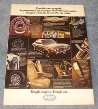 1975 Mazda RX4 Rotory Vintage Color Ad "...Guaranteed For As Long As Rolls-Royce
