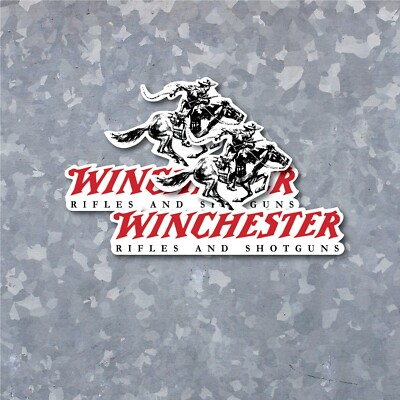 2x WINCHESTER Stickers Decals Vinyl Firearm Gun Rifle Classic Hunting FREE SHIP