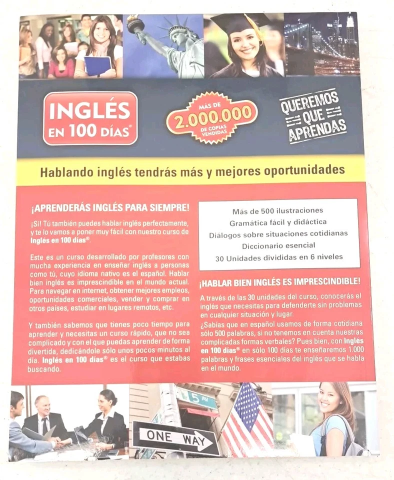 Ingles en 100 Dias-1 Libro-6 DVDs-3 CDs-Internet-English Course - Image 2 of 3