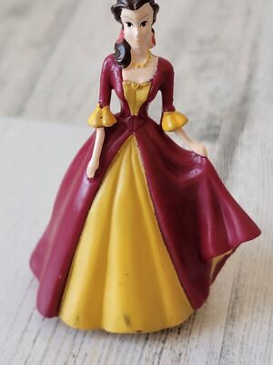 Yellow red dress Beast bell Disney princess toy figure | eBay