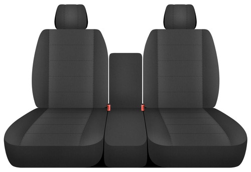Juego de fundas de asiento de coche delanteras 40-20-40 algodón sólido hechas para adaptarse a Ford F 150 2009-2014 - Imagen 6 de 13