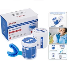 2Pcs 800g VPS Putty (400g Base & 400g Catalyst) Dental Impression Putty Fast Set