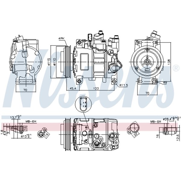 Kompressor Klimaanlage Passend FüR Audi Allroad 4BH C5 A6 Avant 4B 8E5 B6-image