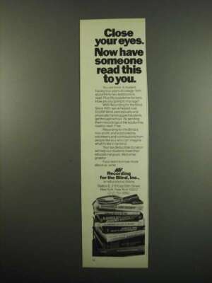 1984 Recording for the Blind Ad - Close Your Eyes