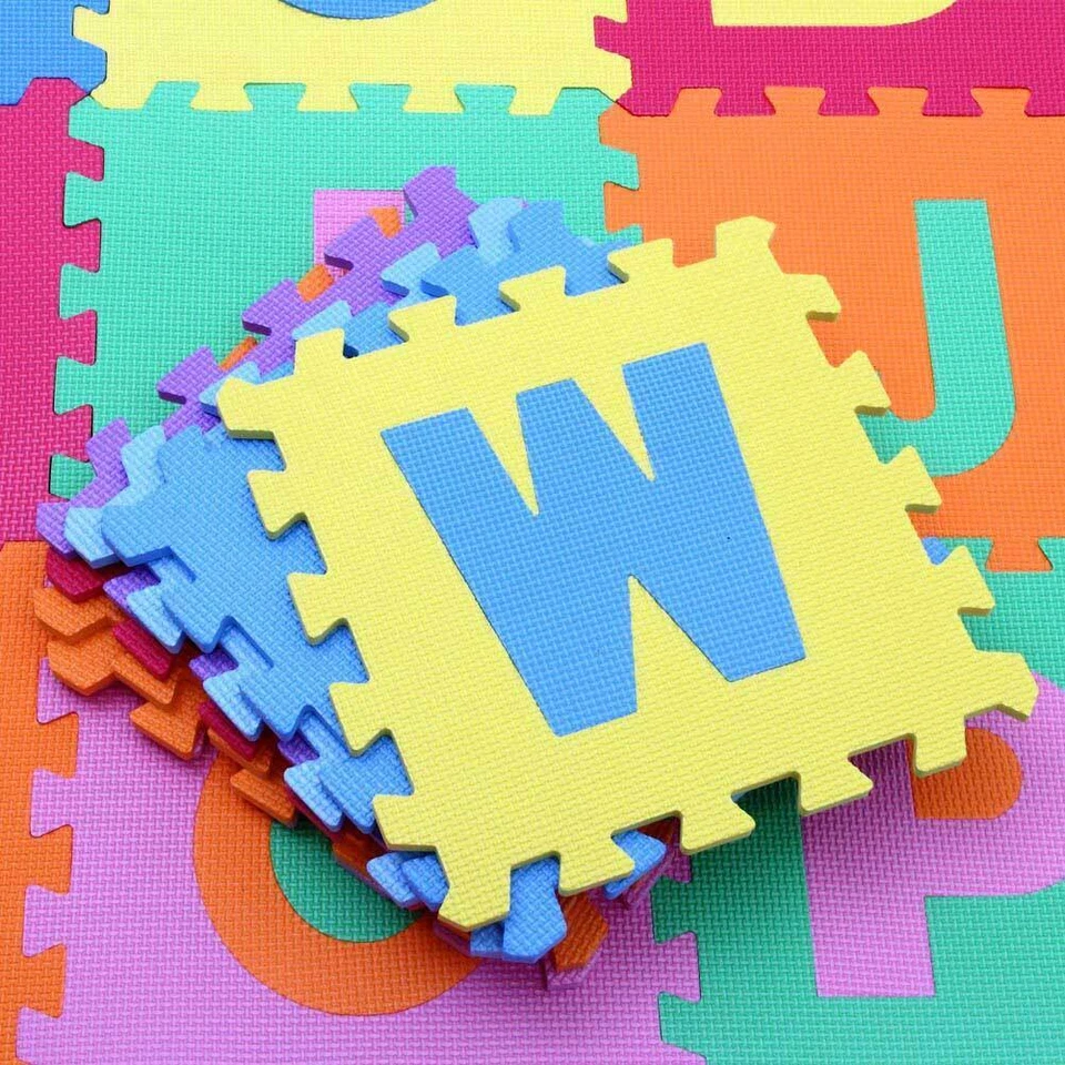 Tappeto Puzzle per Bambini Set 60 Pezzi Gioco Tappetino Lettere Alfabeto Gomma - Immagine 4 di 4