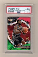 PATRICK WILLIAMS 2020-21 SELECT RED WHITE GREEN ICE PRIZM SP COURTSIDE RC PSA 10