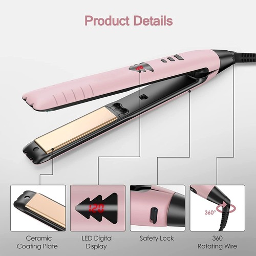 Hair Straightener Curler 2in1 Salon Styling Nano Ceramic Flat Iron LCD Dispaly - Picture 7 of 16