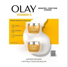 Olay Vitamin C Brighten, Even Tone, Hydrate Lightweight Moisturizer, 2 pk/1.7 oz