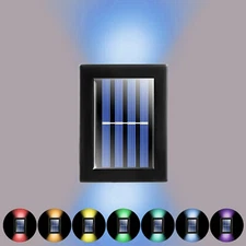 Solar 2 LED Deck Light Path Garden Patio Pathway Stairs Step Fence Lamp Outdoor