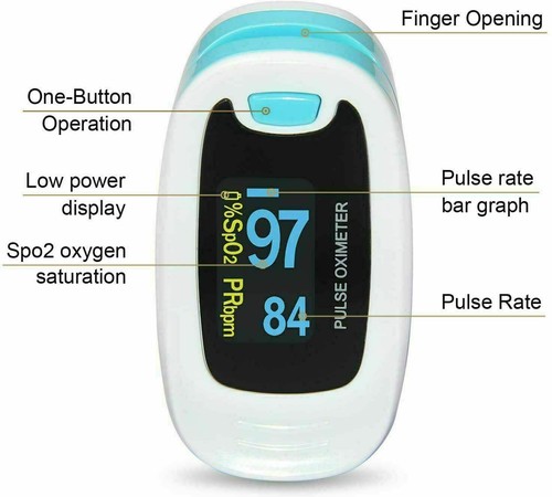 Portable Finger Pulse Oximeter Blood Oxygen Monitor Heart Rate SpO2 PR Oxymeter - Picture 3 of 6