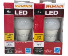 Sylvania LED 6W 40W A19 Soft White 2700K E26 Lightbulbs - 2 Pack