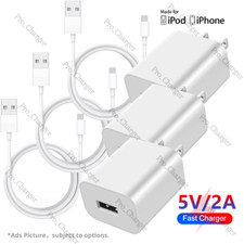 USB Fast Charger Power Adapter Charging Cable Lot For iPhone 6 7 8 XR X 11 12 13